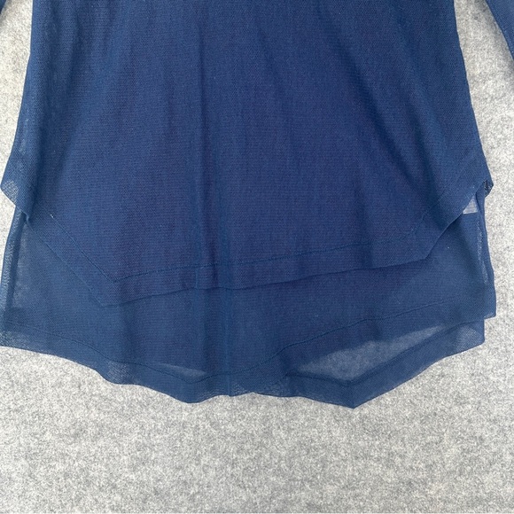 PORTO San Francisco Long Sleeve Mesh Layered Hem Lagenlook Blue Size Medium - Picture 3 of 11